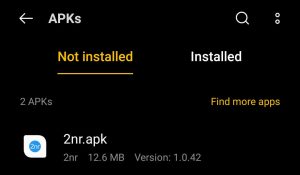 locate 2nr APK for installation