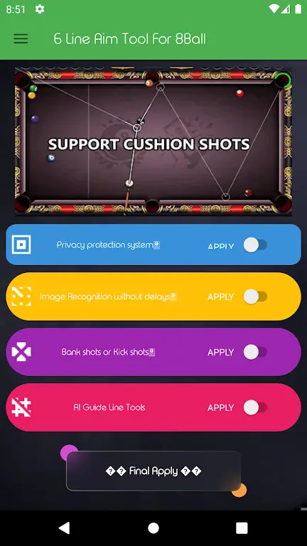 6 Long Line Aim Tool for 8 Ball screenshot 1