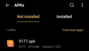 locate the 9177 Apk file on file manager App