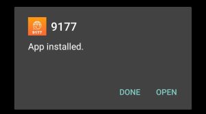 9177 App successfully installed