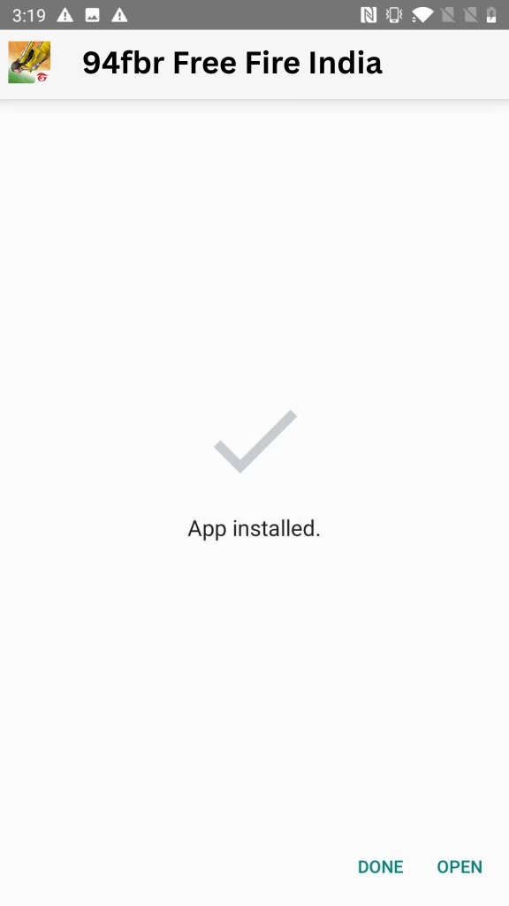 94fbr Free Fire India App Installed
