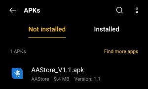 locate AAStore apk file