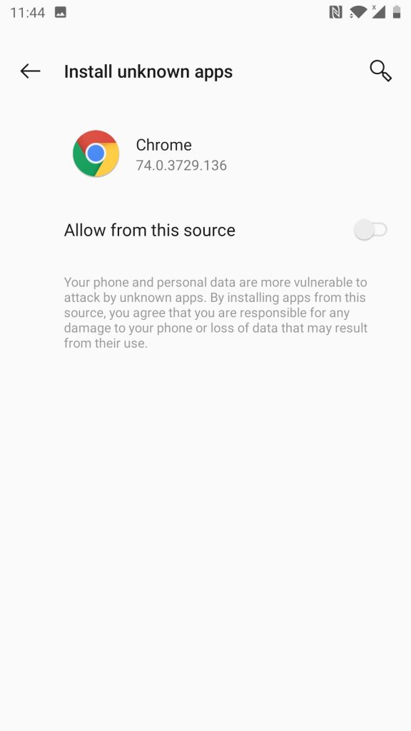 Enable unknown source