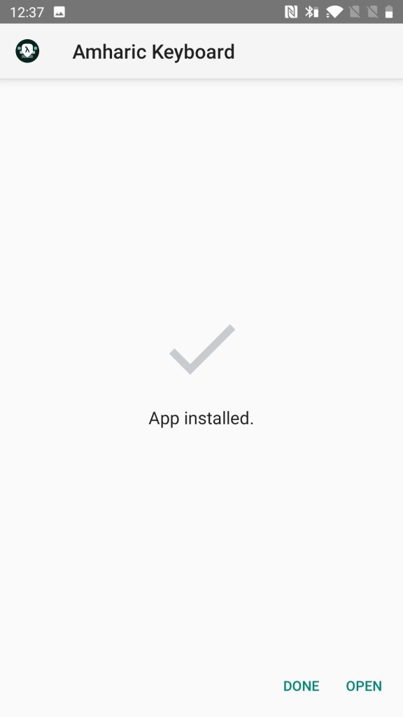 Amharic Keyboard installed