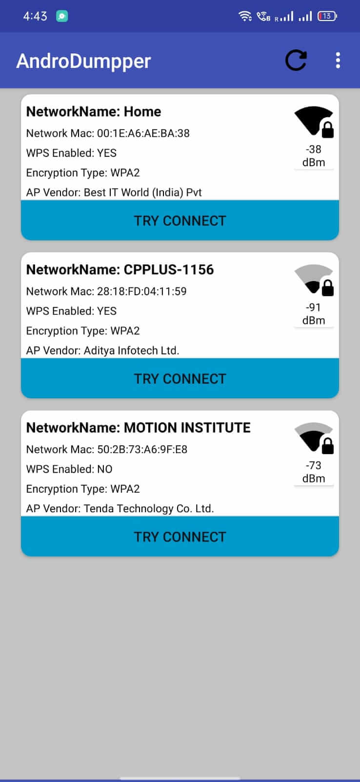 AndroDumpper screenshot 1