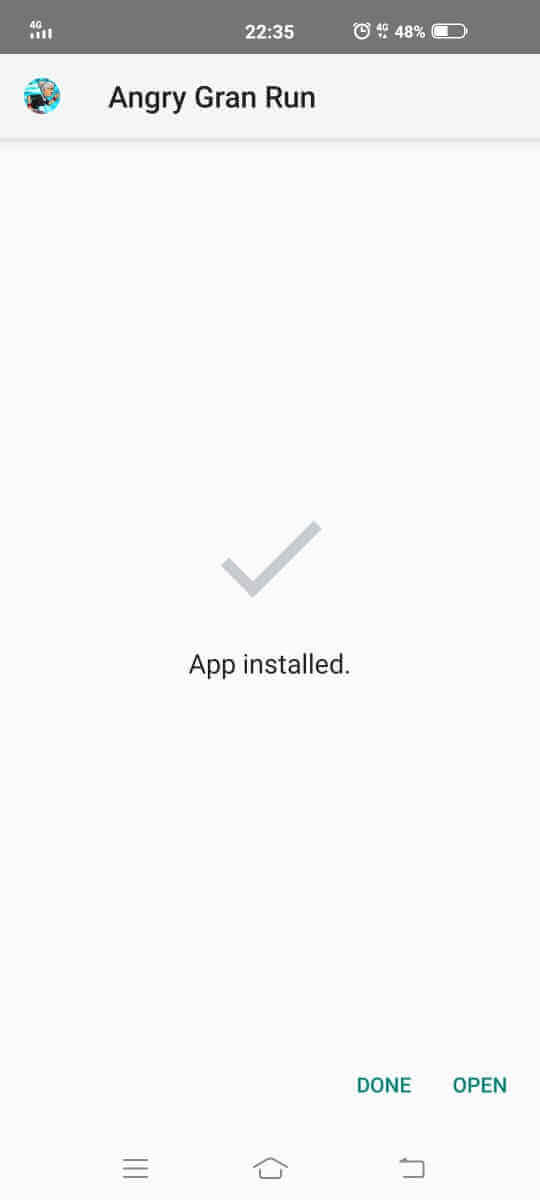 Angry Gran Run mod apk installed