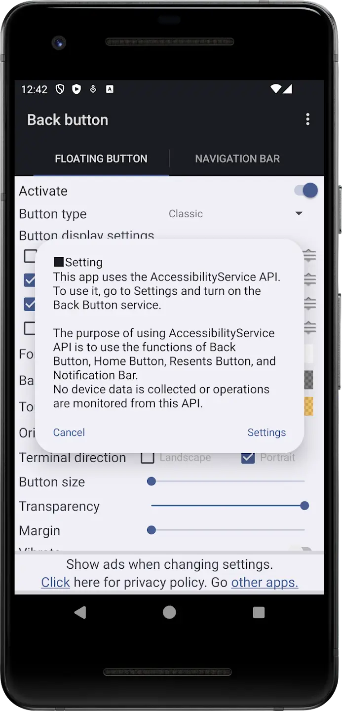 Back Button screenshot 1