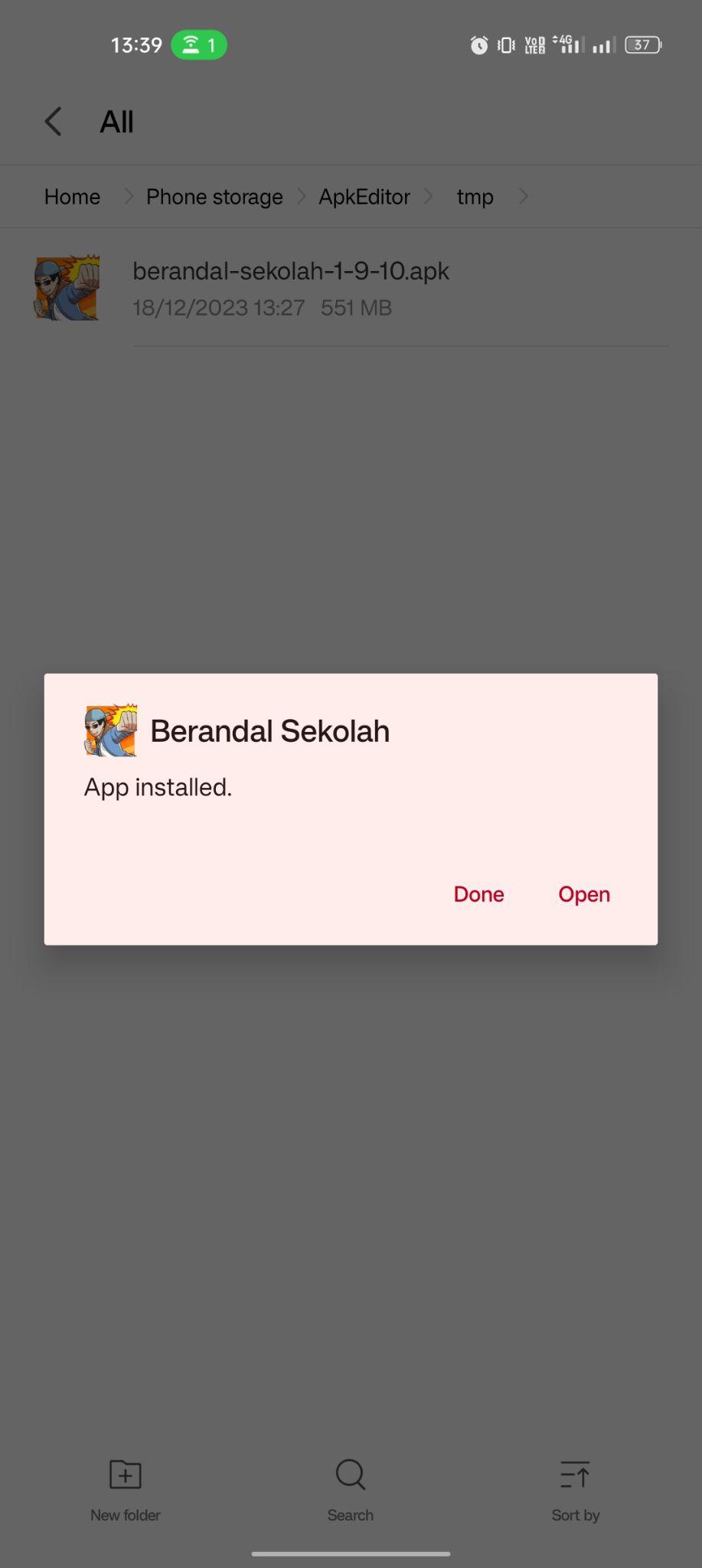 Berandal Sekolah apk installed