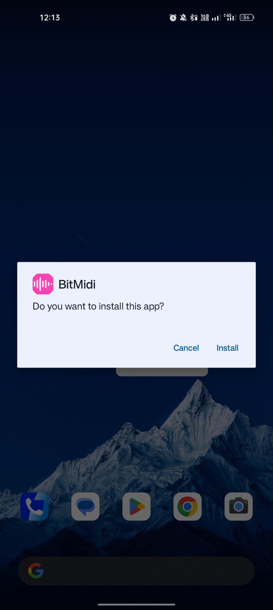 click on install