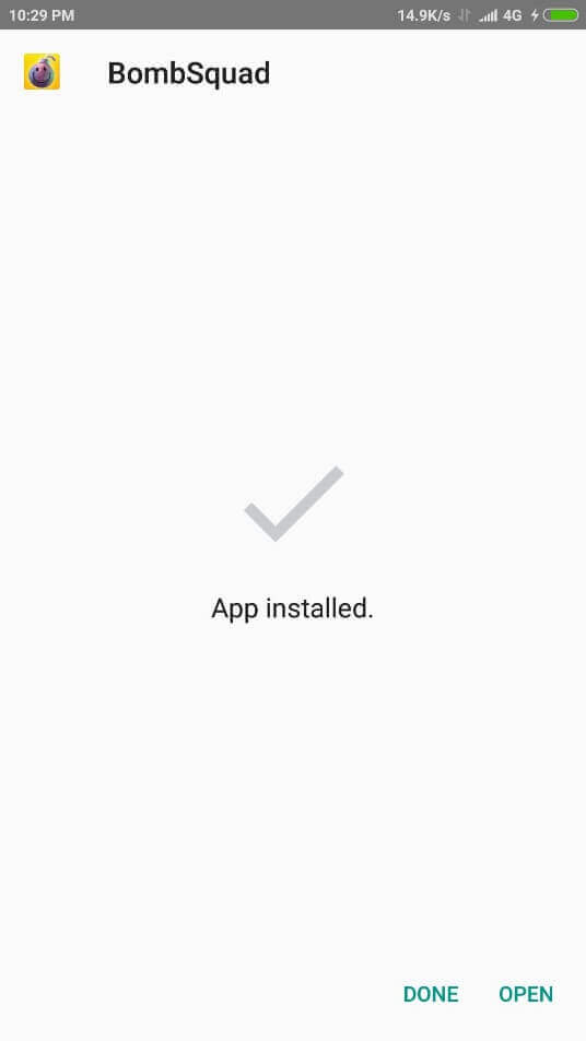 BombSquad Mod Apk installed