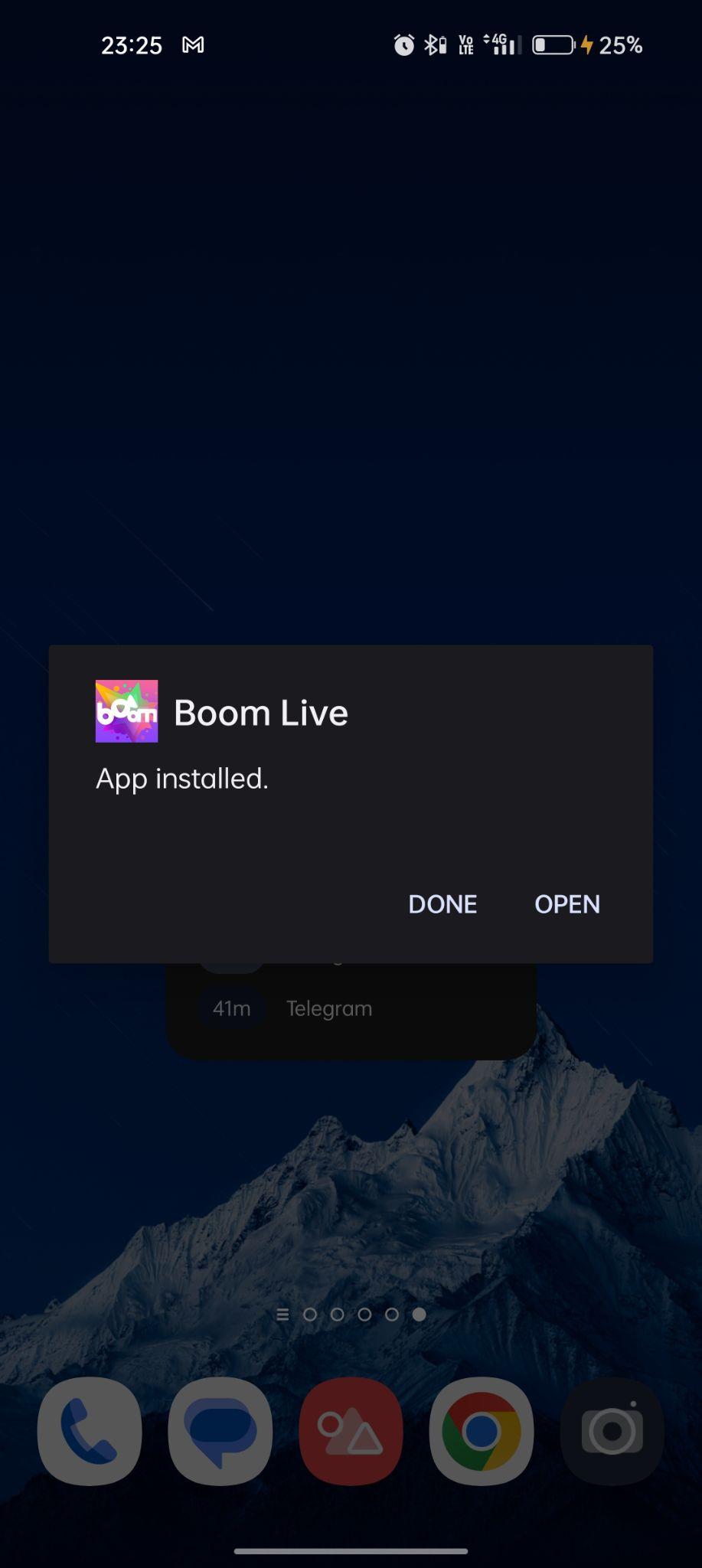 Boom Live apk installed