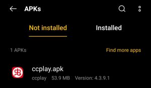 locate CcPlay APK for installation