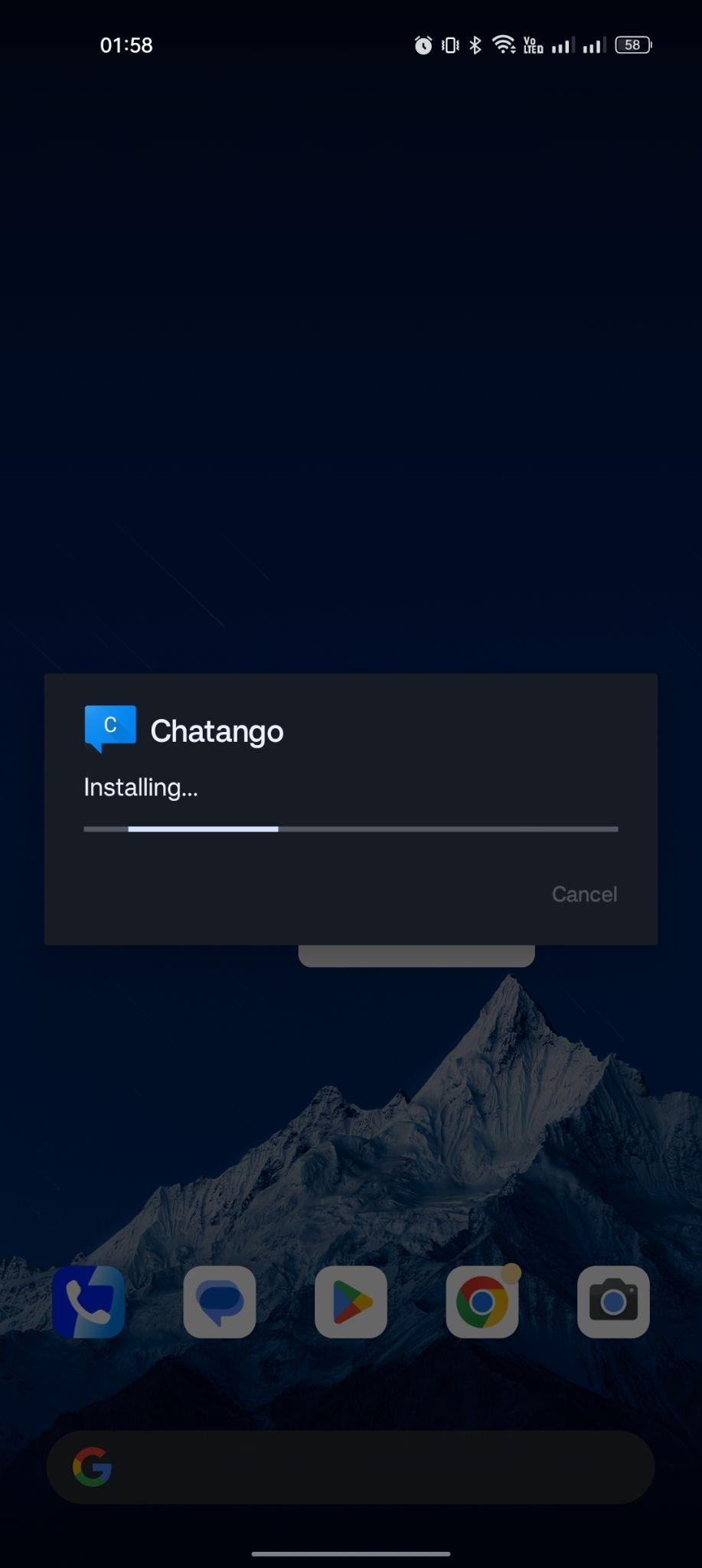 Chatango apk installing