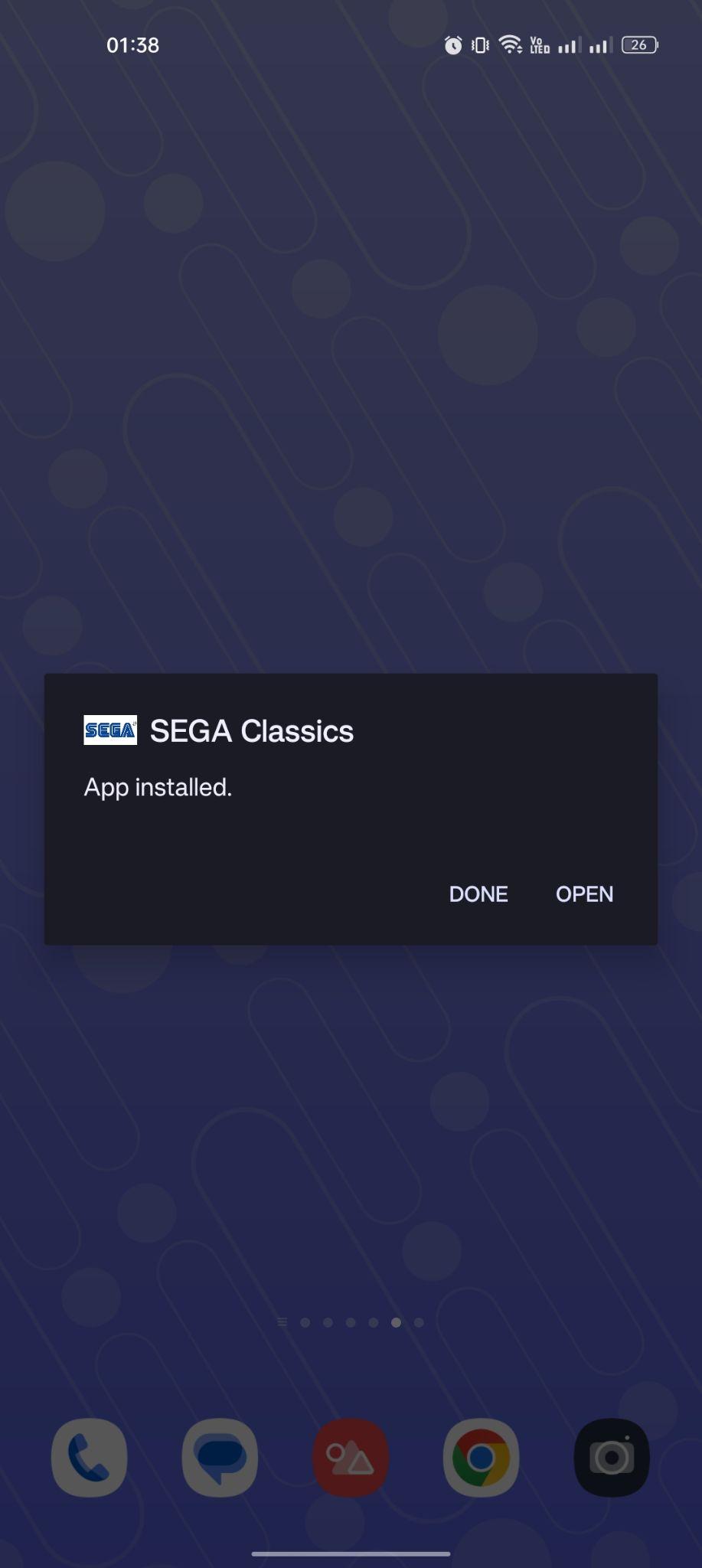 Choox Sega apk installed