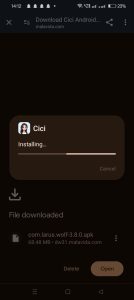 Cici apk installing