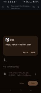 click on install