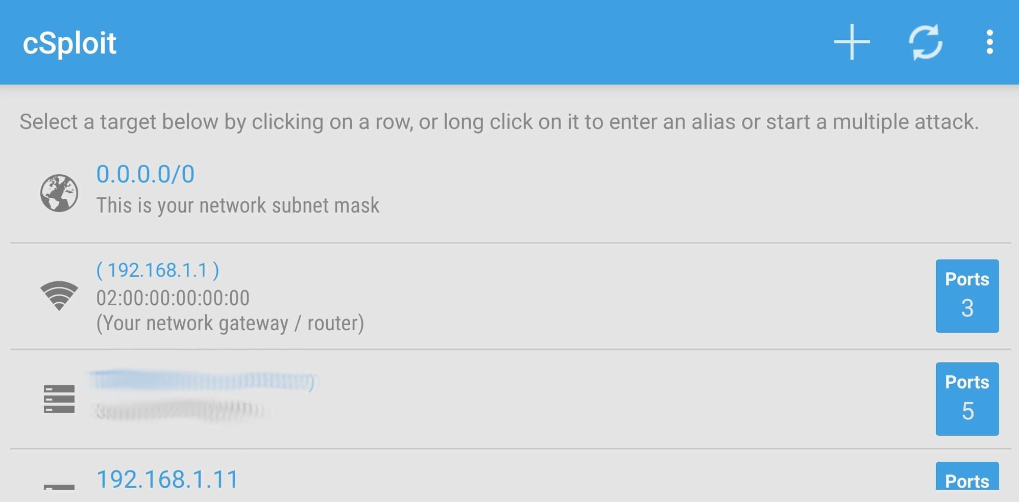 cSploit screenshot 1
