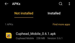 locate the downloaded apk file