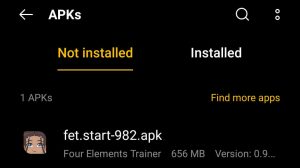 locate the downloaded apk file