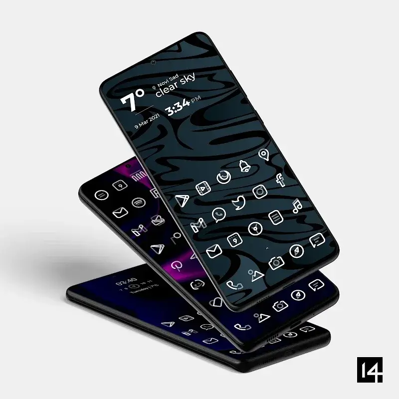 Aline White: linear icon pack screenshot 1