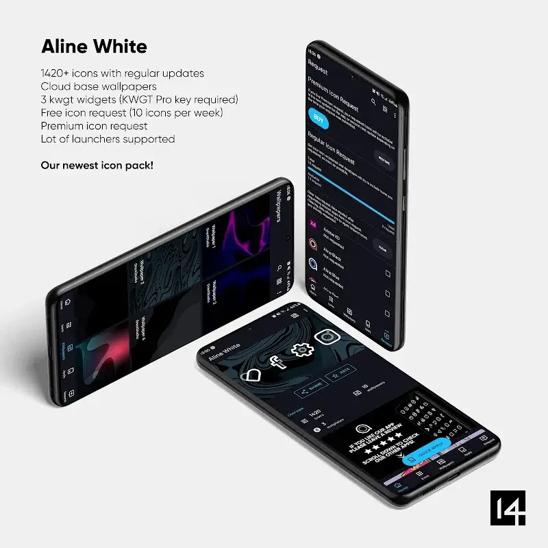 Aline White: linear icon pack screenshot 1