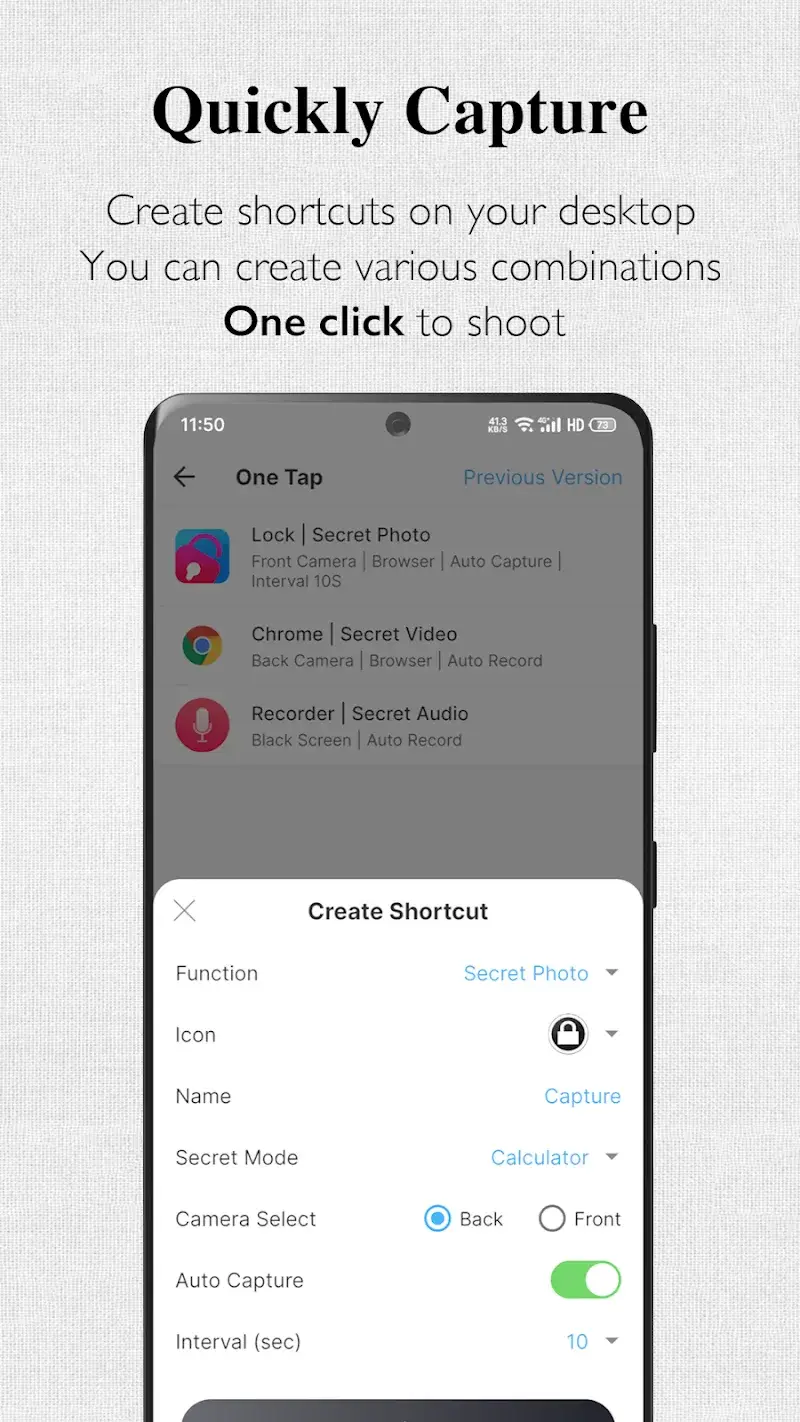 Background Camera ~ Very Safe screenshot 1