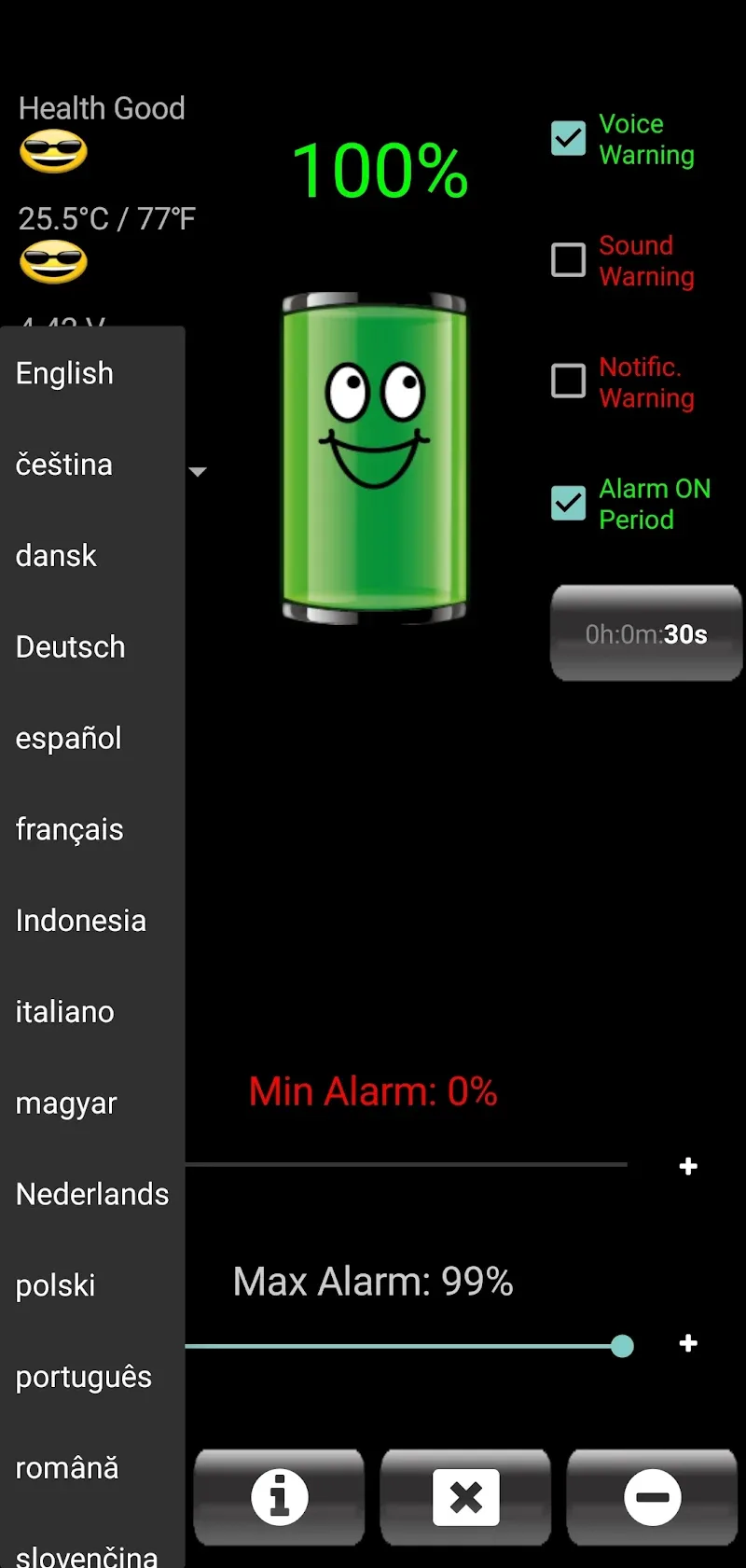 Battery Alarm PRO screenshot 1