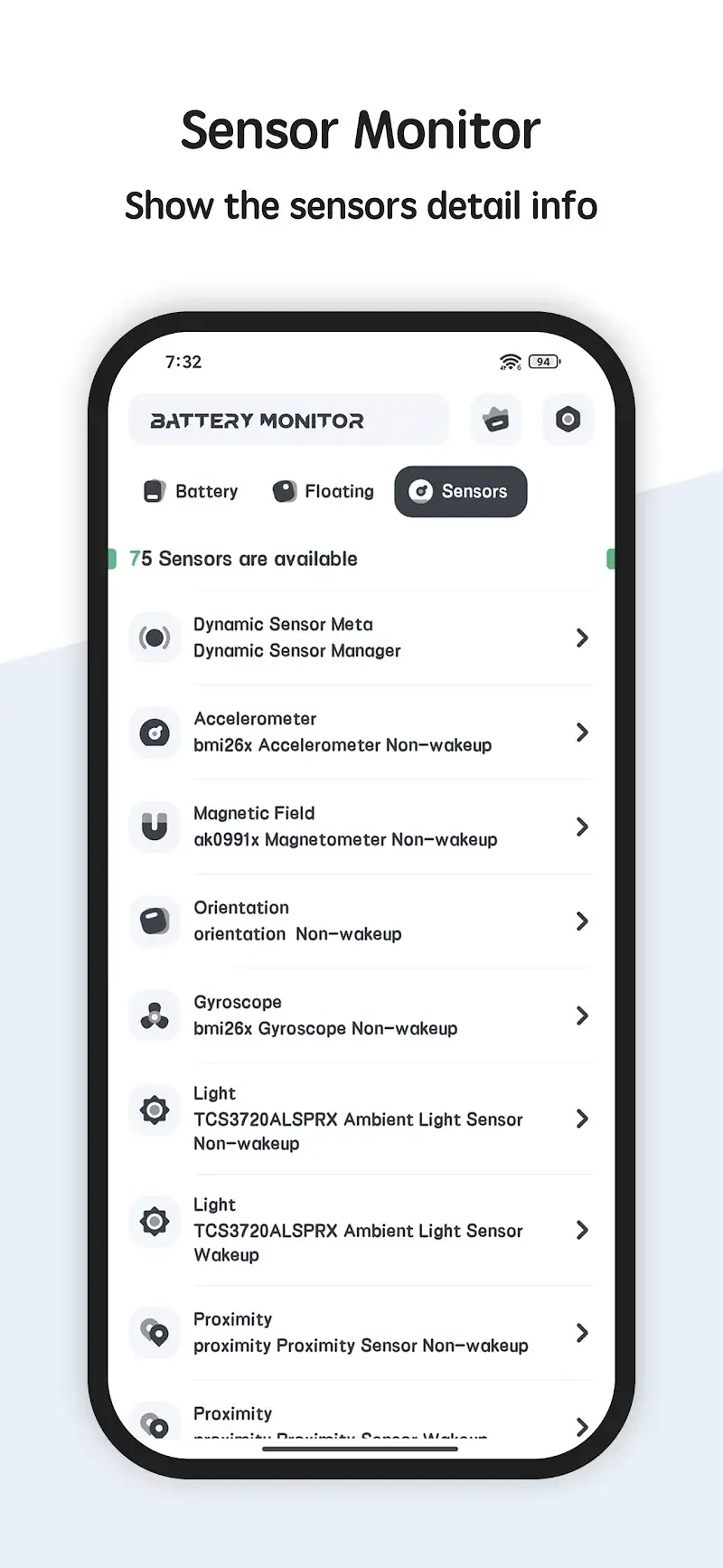 Battery manager and monitor (Battery Monitor) screenshot 1