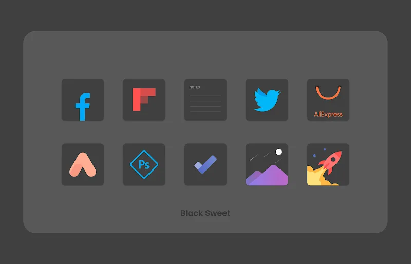 Black Sweet - Icon Pack screenshot 1