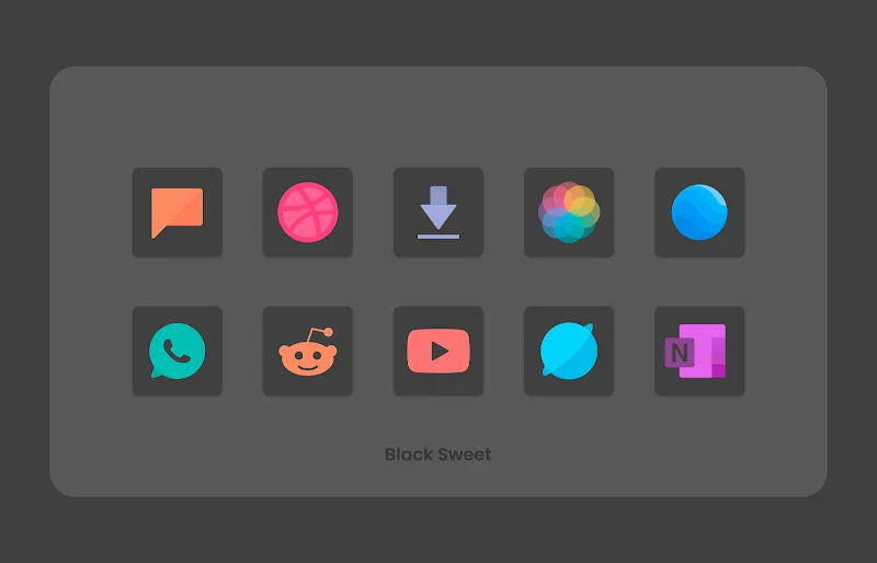 Black Sweet - Icon Pack screenshot 1