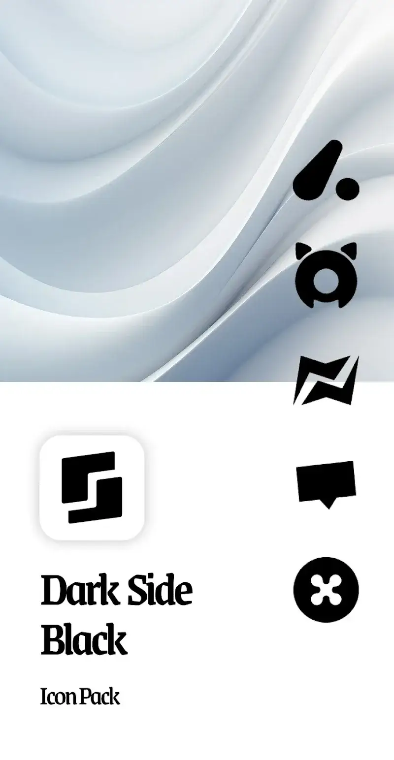 Dark Side Black Icon Pack screenshot 1