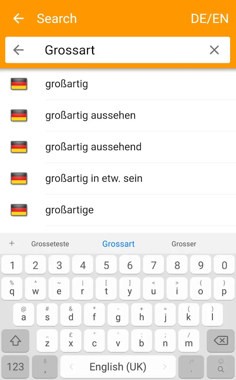 dict.cc+ dictionary screenshot 1