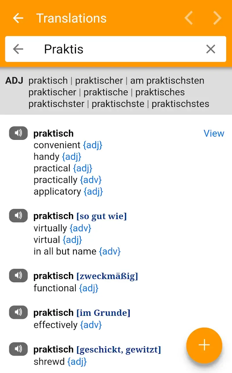 dict.cc+ dictionary screenshot 1