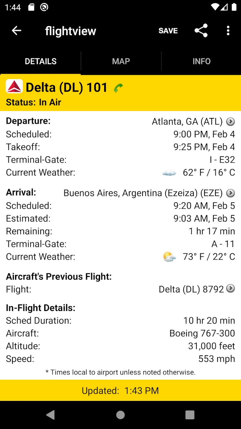 FlightView: Flight Tracker screenshot 1