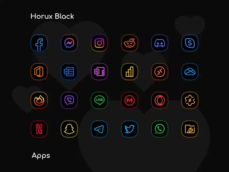 Horux Black - Icon Pack screenshot 1