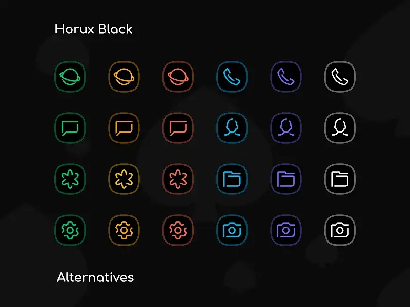 Horux Black - Icon Pack screenshot 1
