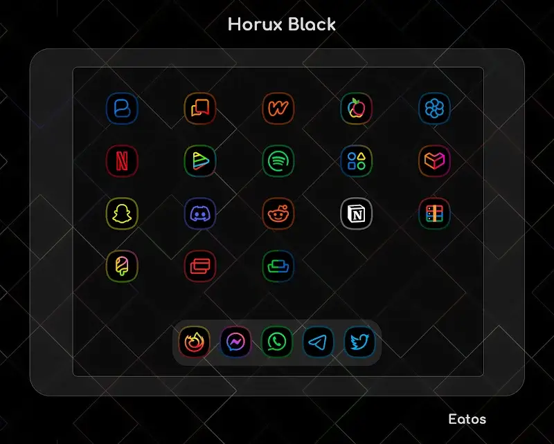 Horux Black - Icon Pack screenshot 1