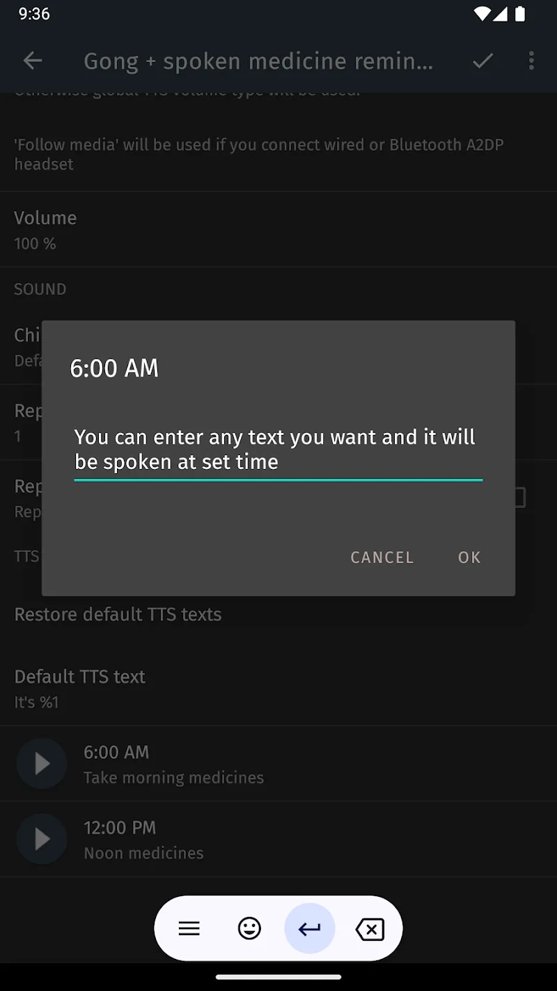 Hourly chime screenshot 1