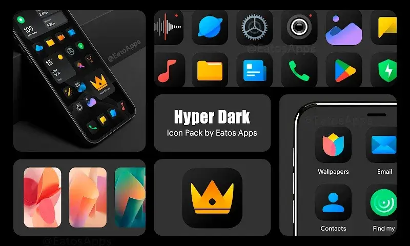 HyperDark - Icon Pack screenshot 1