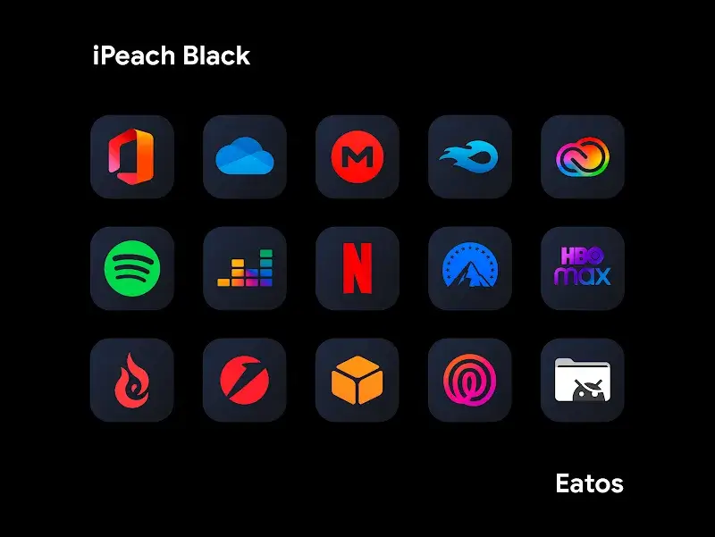 iPeach Black - Icon Pack screenshot 1