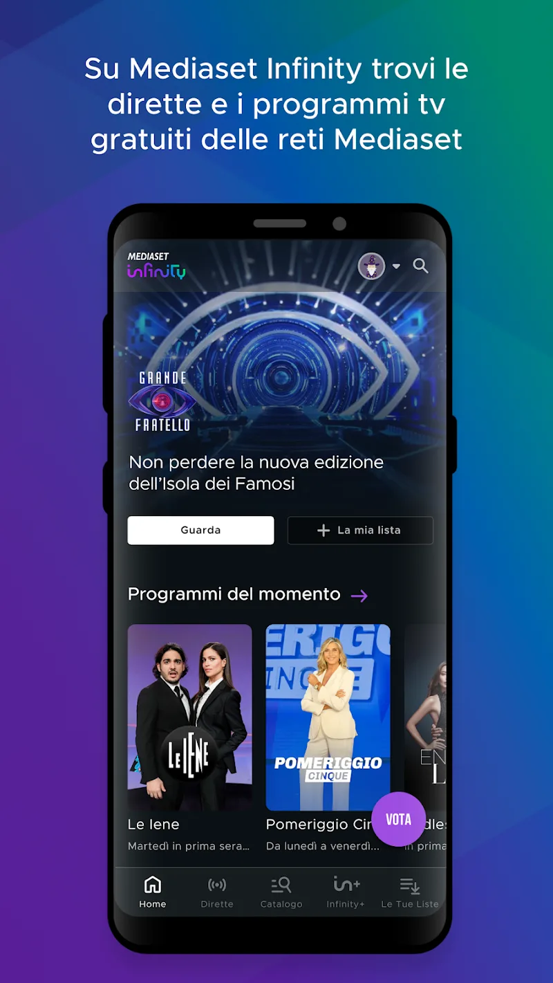 Mediaset Infinity Italia screenshot 1