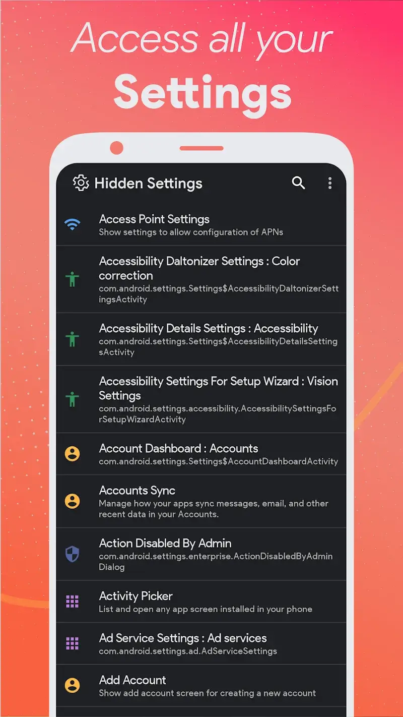 MIUI Hidden Settings Activity screenshot 1