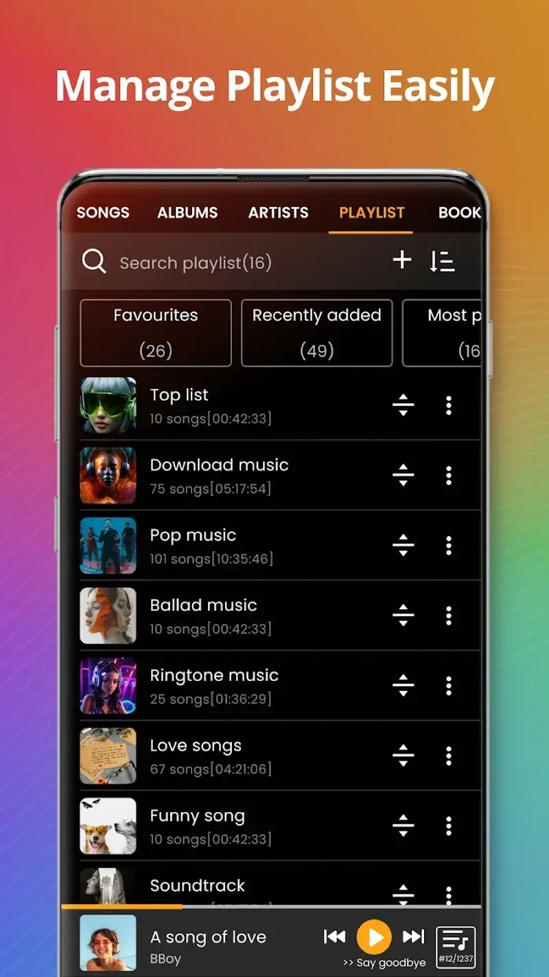 Music player screenshot 1