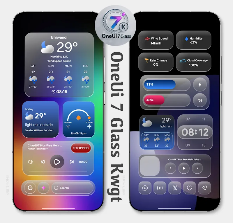 OneUi 7 Glass Kwgt screenshot 1