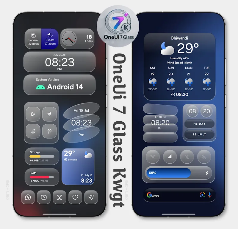 OneUi 7 Glass Kwgt screenshot 1