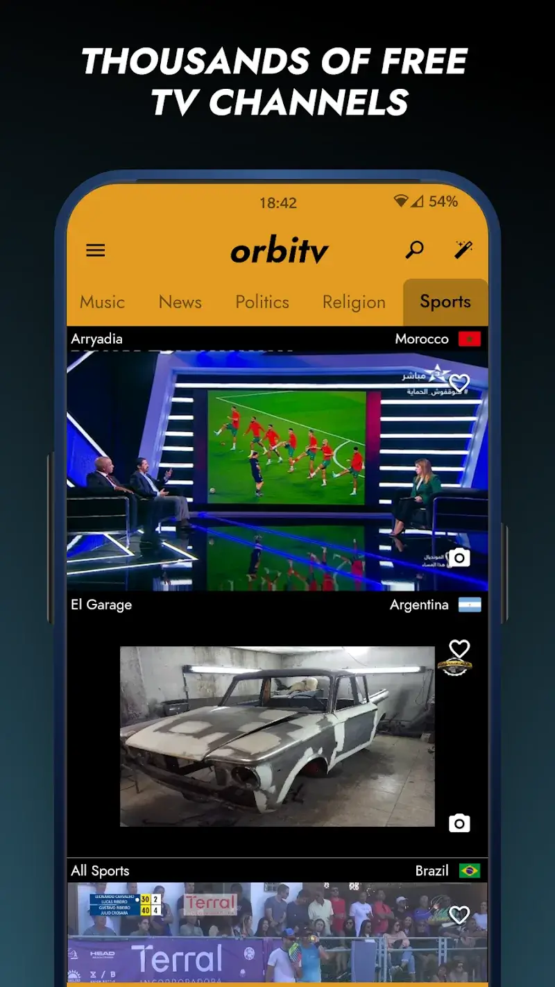 Orbitv: World TV Channels screenshot 1