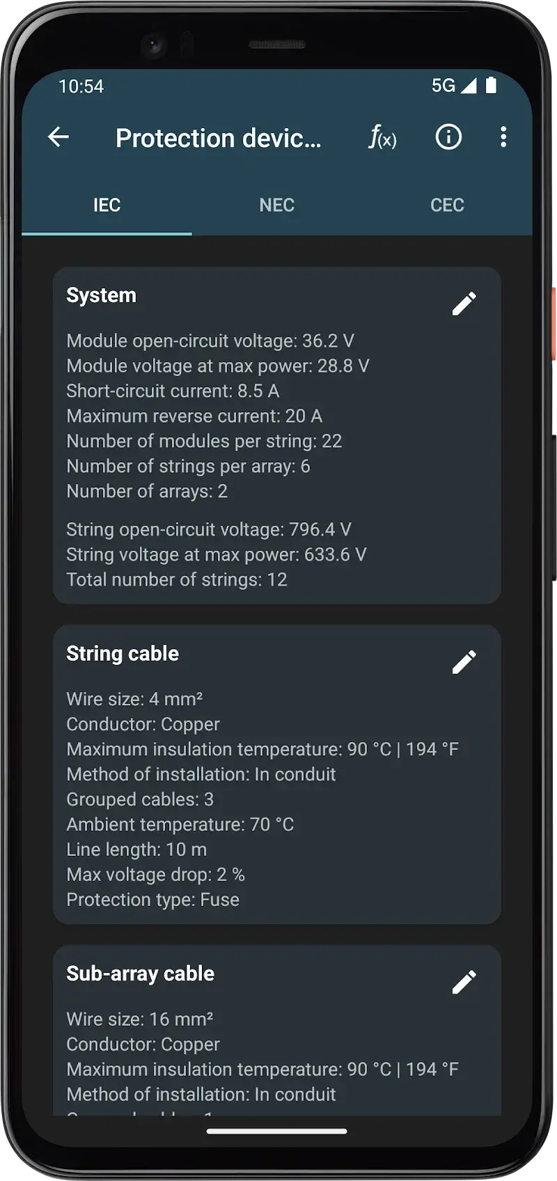 Photovoltaic Calculations screenshot 1