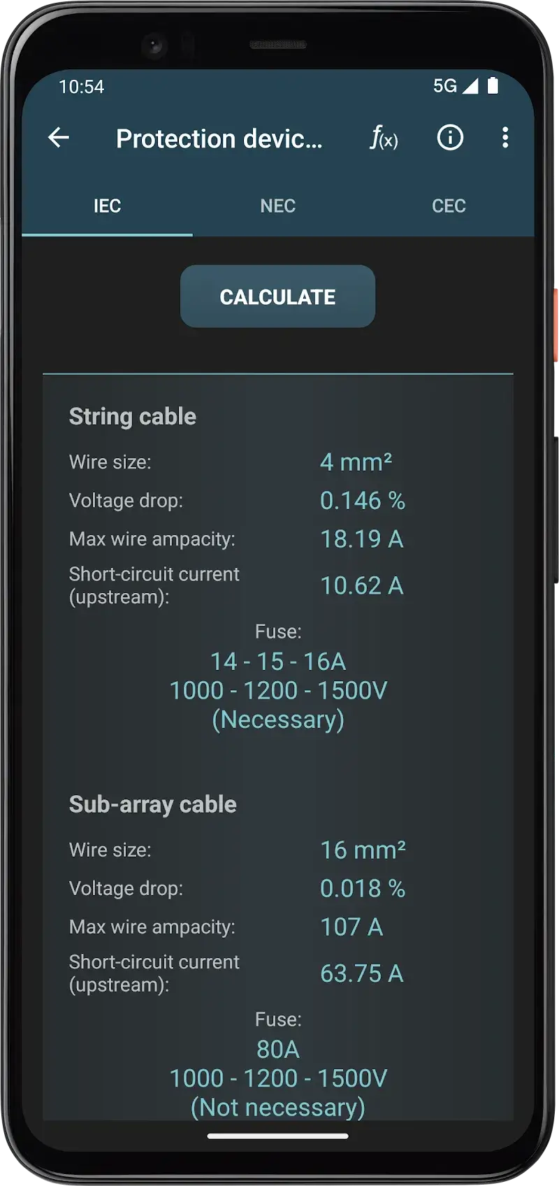 Photovoltaic Calculations screenshot 1