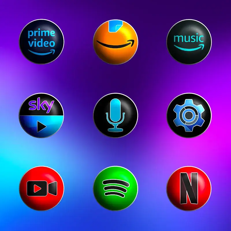 Pixly Fluo 3D - Icon Pack screenshot 1