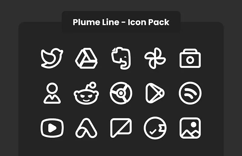 Plume Line - Icon Pack screenshot 1